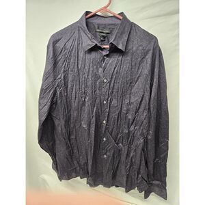 John Varvatos USA Shirt Mens Sz XL Black Luxe Long Sleeve Button Up‎ Minimalist